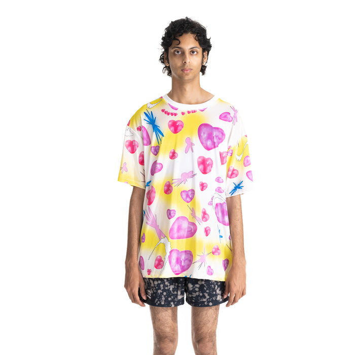 Mens Velvet Hearts T-Shirt Knit - Pink Multicolor 1