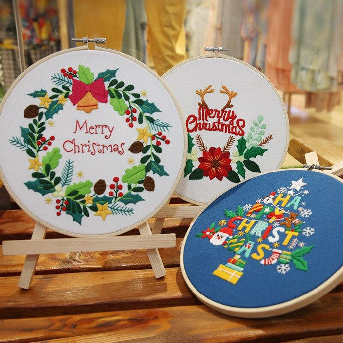 Merry Christmas Embroidery Set