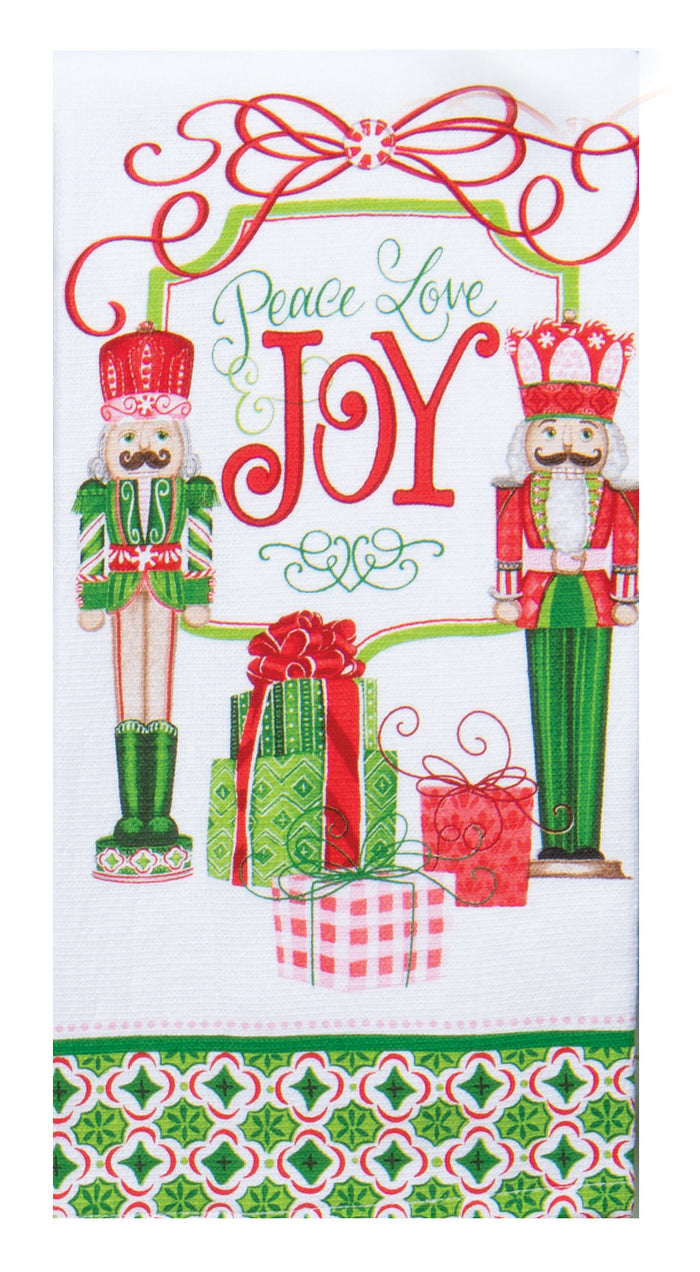 Merry Nutcrackers Peace Love Joy Terry Towel