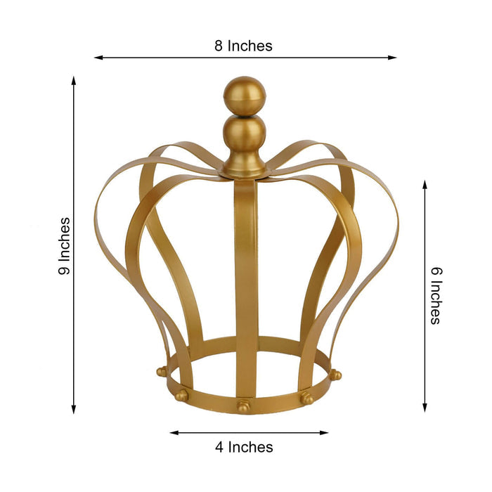 Gold crown decor, 8x9 inches, stylish tabletop accent piece.
