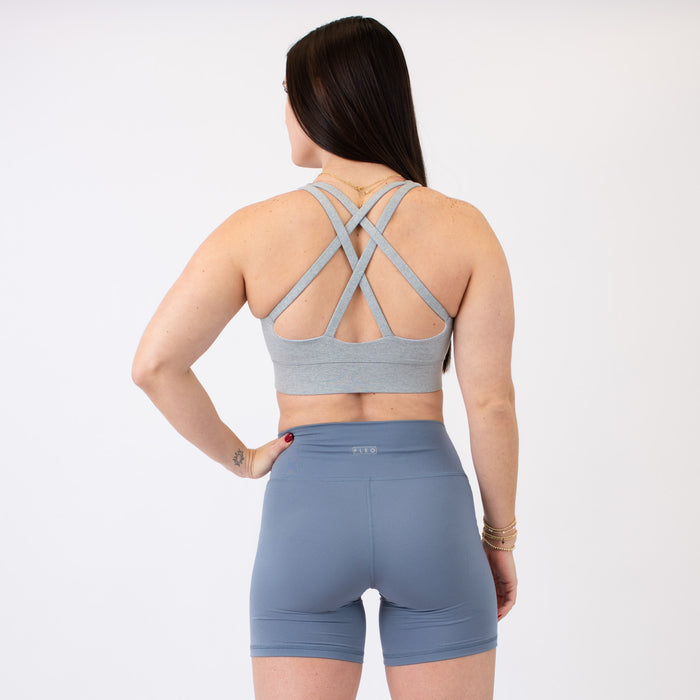 Heather Light Gray High Support Sports Bra - Mia