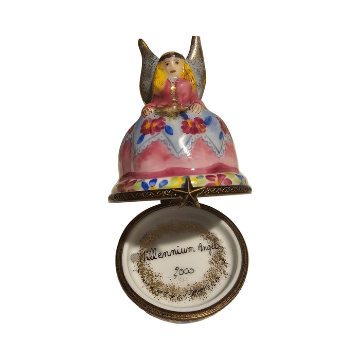 Pink Blue Fairy Limoges Box Porcelain Limoges angel myth kids French Trinket Box