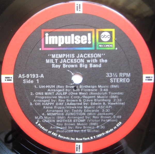 Milt Jackson - Memphis Jackson (LP) [US] 1st (Very Good Plus (VG+))