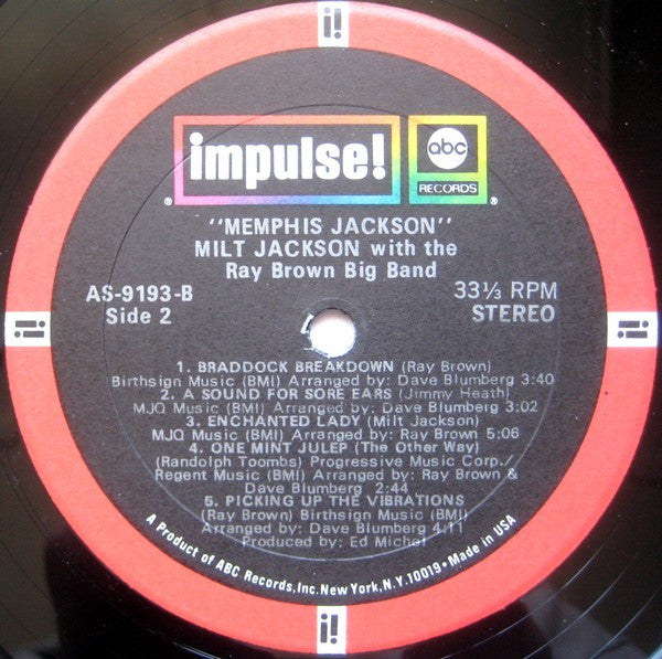 Milt Jackson - Memphis Jackson (LP) [US] 1st (Very Good Plus (VG+))