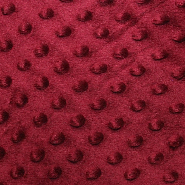Burgundy Minky Dimple Dot Fabric - Fashion Fabrics Los Angeles