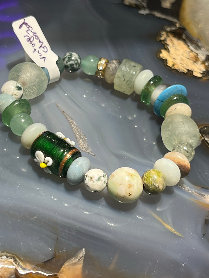 Mixed  Bead Bracelet (Blue/Green)