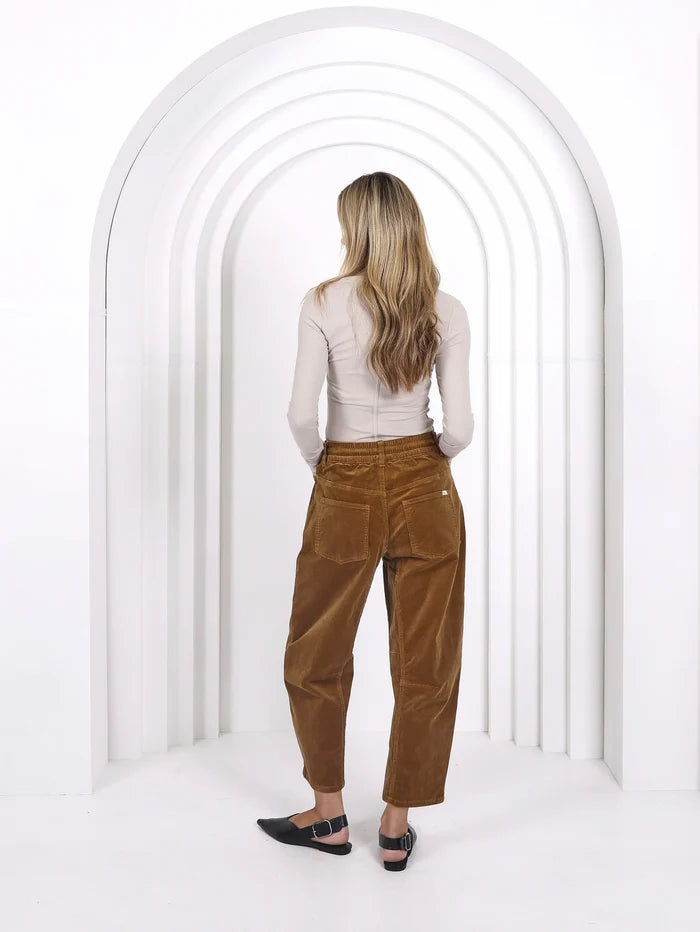 Monaco Jeans Camel Corduroy Leo Barrel Pant