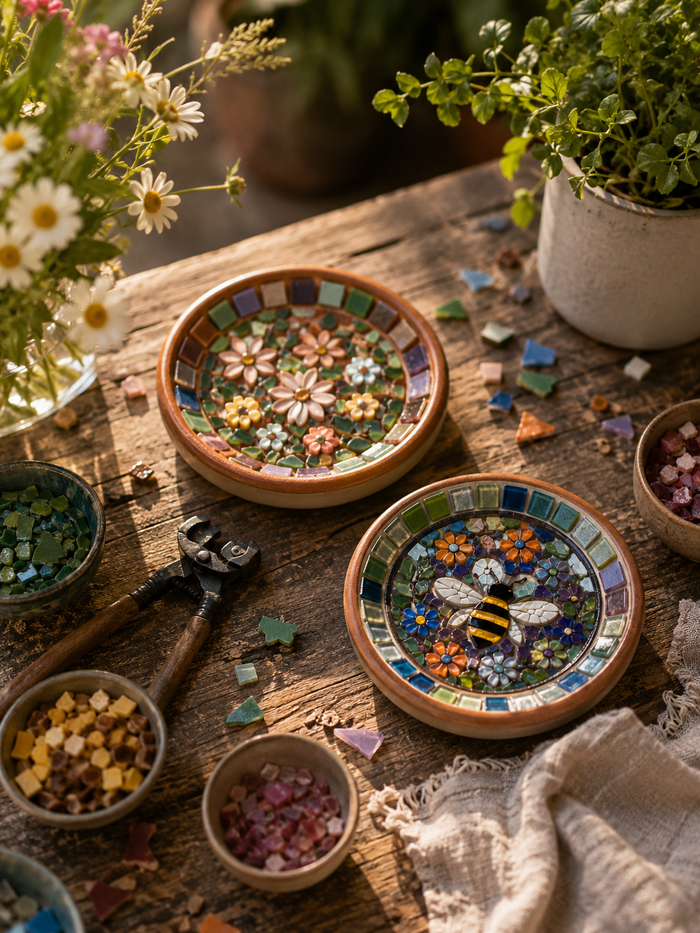 Mosaic Bee Bath Workshop with Sara