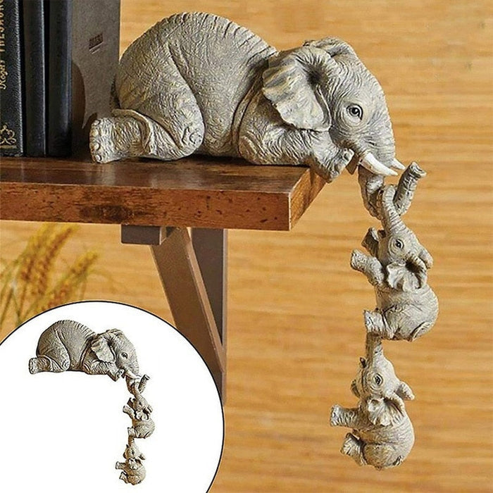 Mother and baby elephant figurine