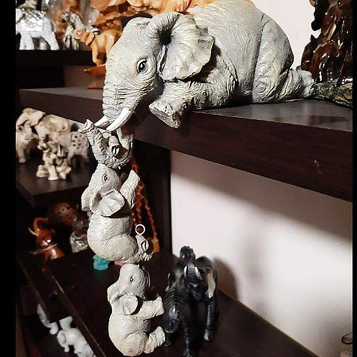 Mother and baby elephant figurine
