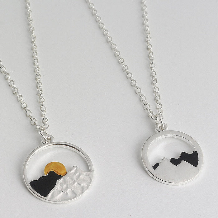 Mountain and ocean waves necklace