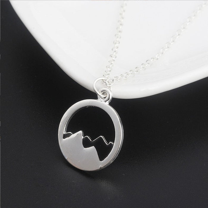 Mountain and ocean waves necklace