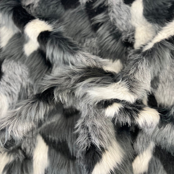 Multicolor Patchwork Faux Fur Fabric - Fashion Fabrics LLC
