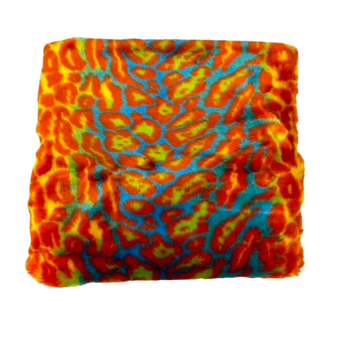 Multicolor Rainbow Leopard Print Faux Fur Fabric - Fashion Fabrics LLC