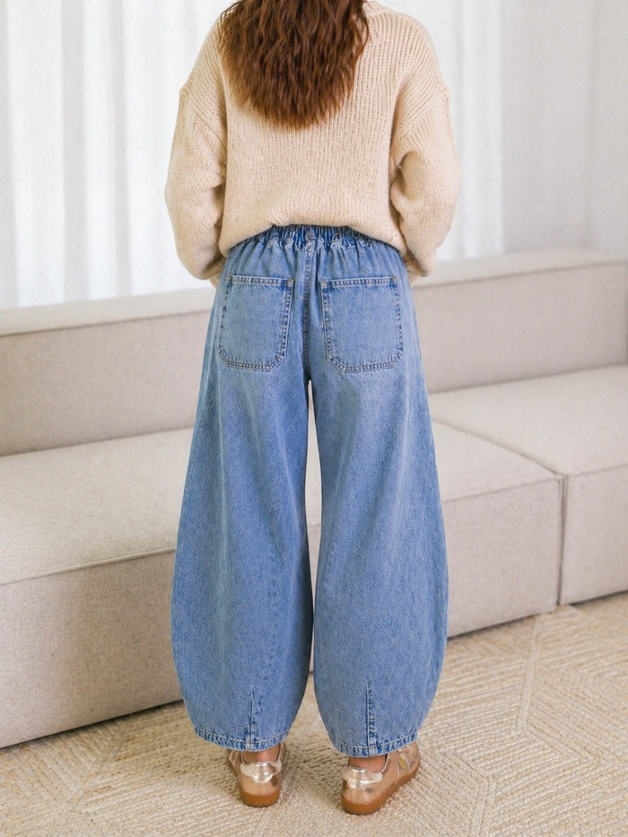 Mutig Elastic Waist with draw string barrel Jeans