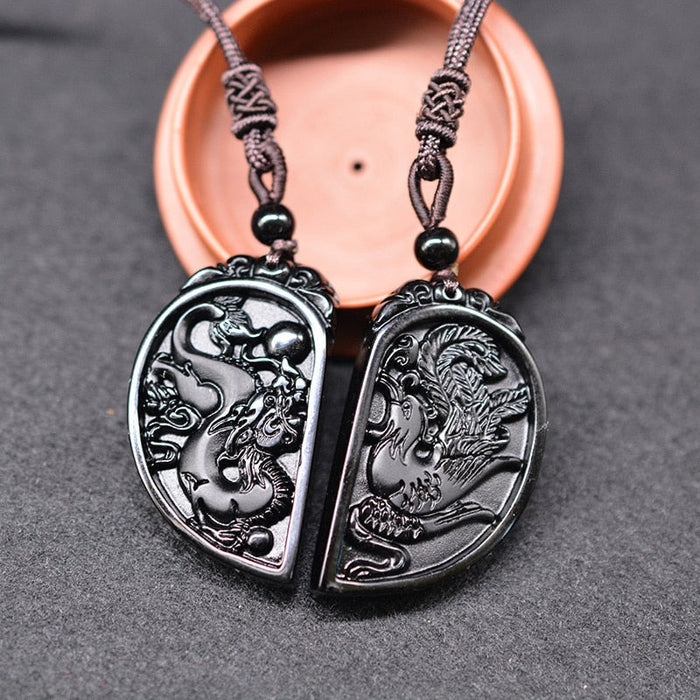 Natural Black Obsidian Necklace