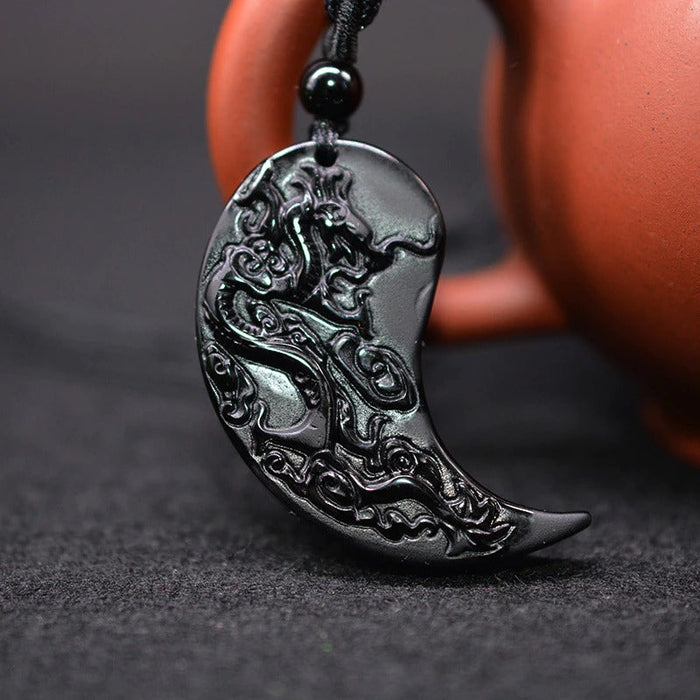 Natural Black Obsidian Necklace