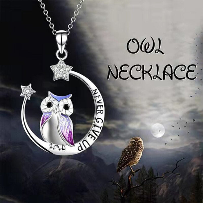 Never Give Up Wise Owl Necklace