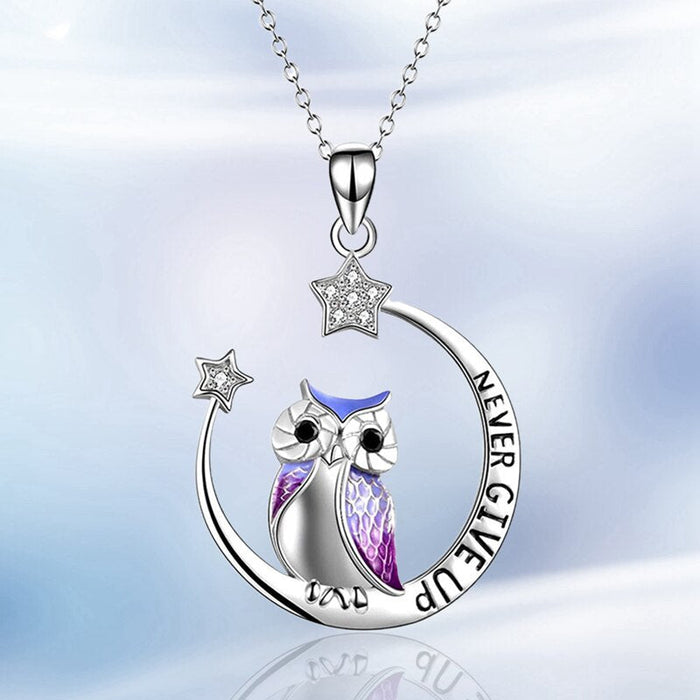 Never Give Up Wise Owl Necklace