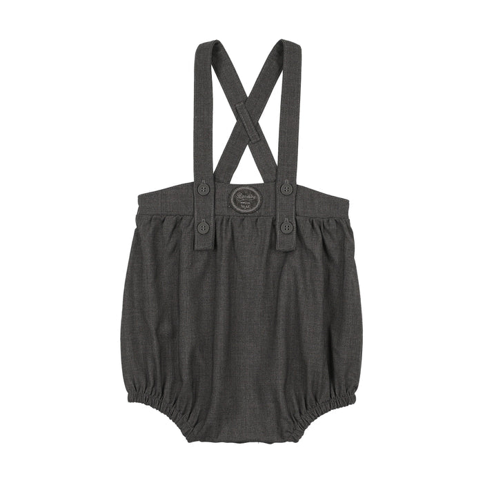 one piece plaid edition bubble romper - mid gray