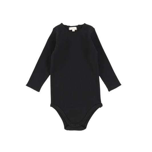 onesie l/s crewneck ribbed - black