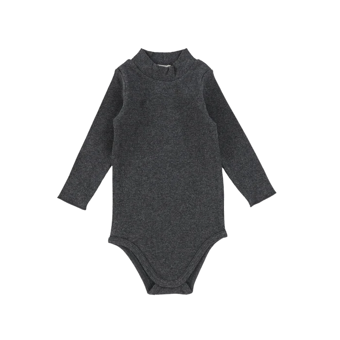 onesie l/s ribbed mockneck - heather grey