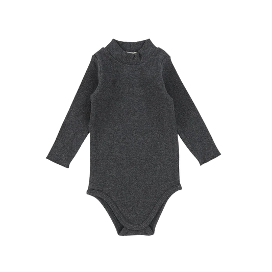 onesie l/s ribbed mockneck - heather grey
