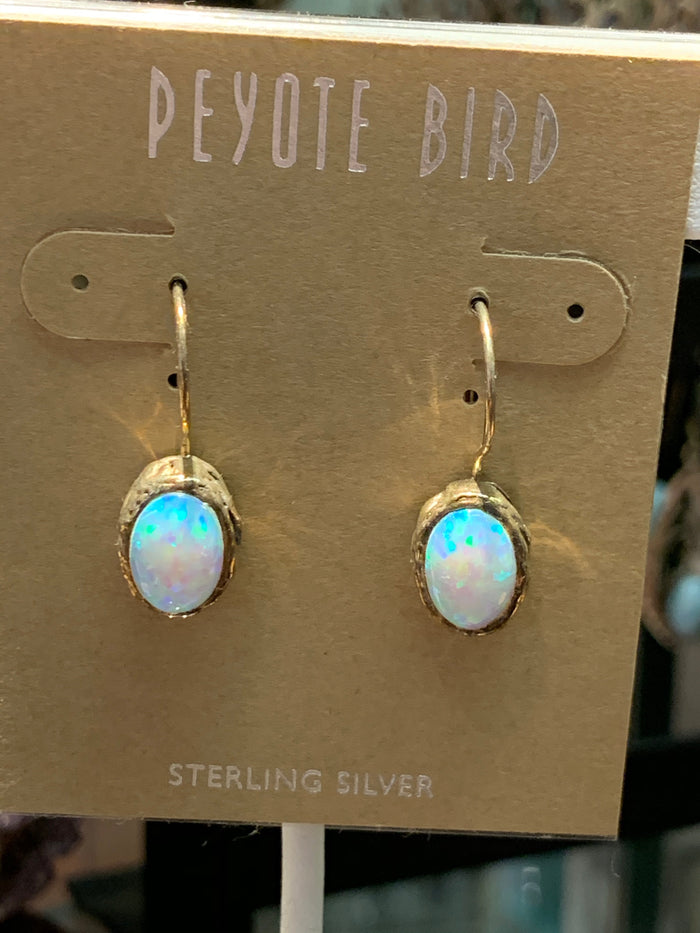 Opal Flower Earrings