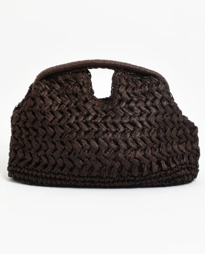 Open Handle Paper Weave Clutch Coco