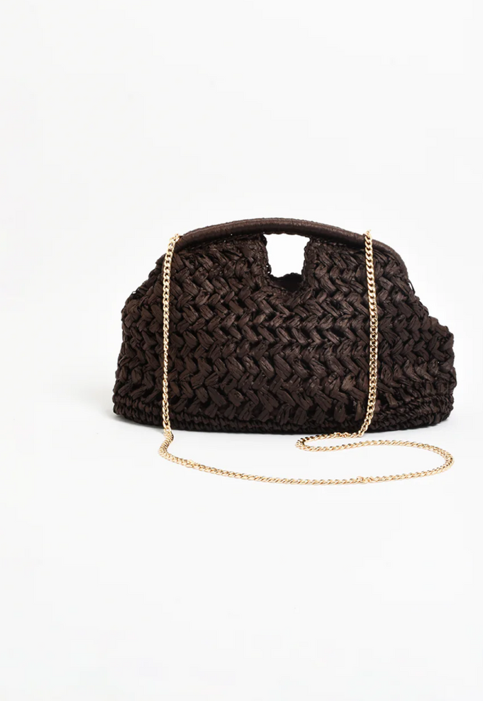 Open Handle Paper Weave Clutch Coco