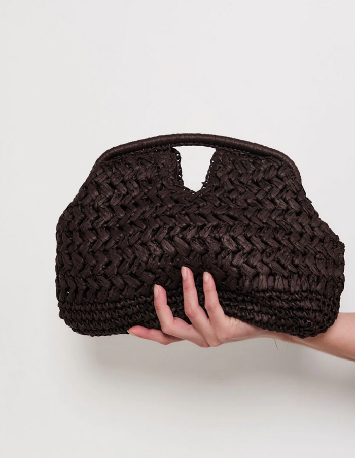 Open Handle Paper Weave Clutch Coco