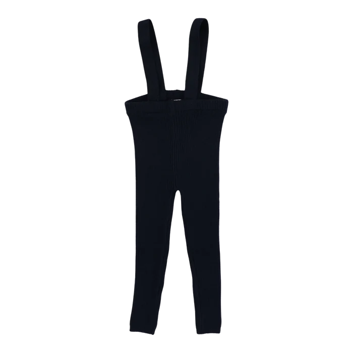 overall knit long suspender - navy