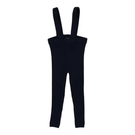 overall knit long suspender - navy