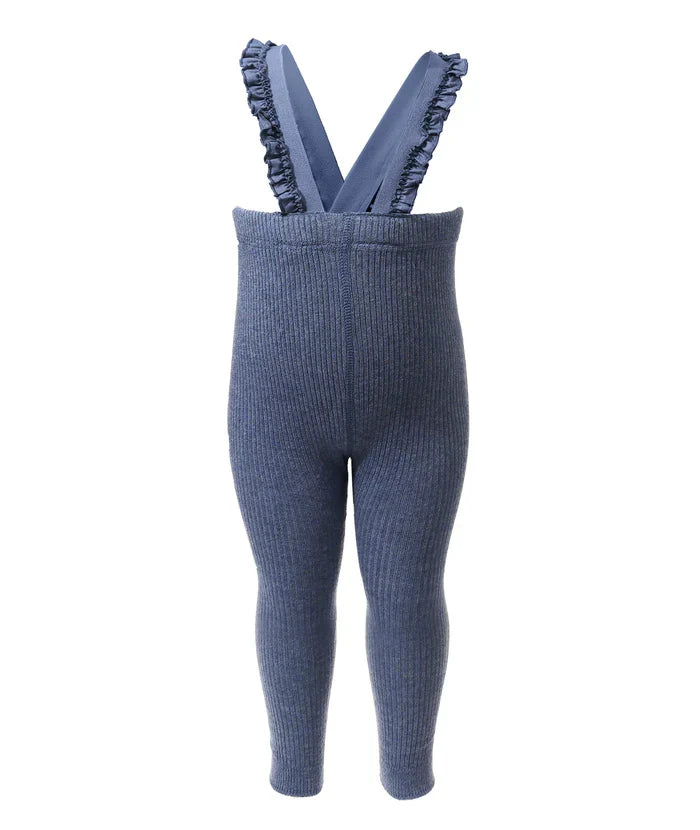 overall ribbed with ruffled suspender long - 214-bone
