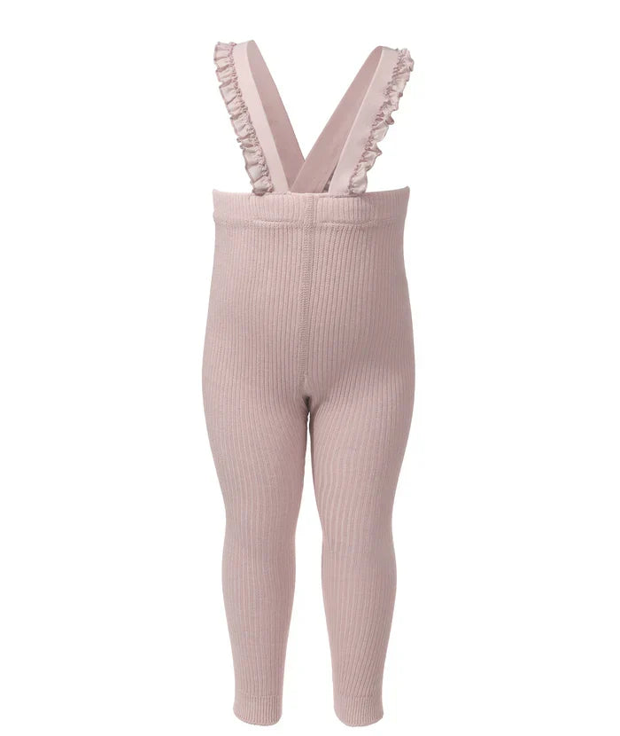 overall ribbed with ruffled suspender long - 214-bone