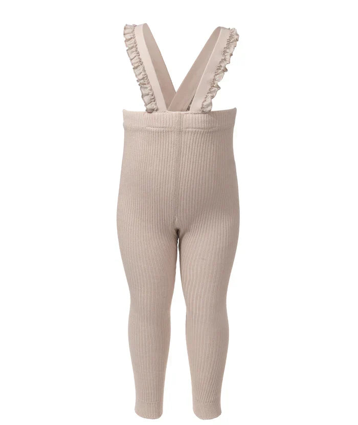 overall ribbed with ruffled suspender long - 214-bone