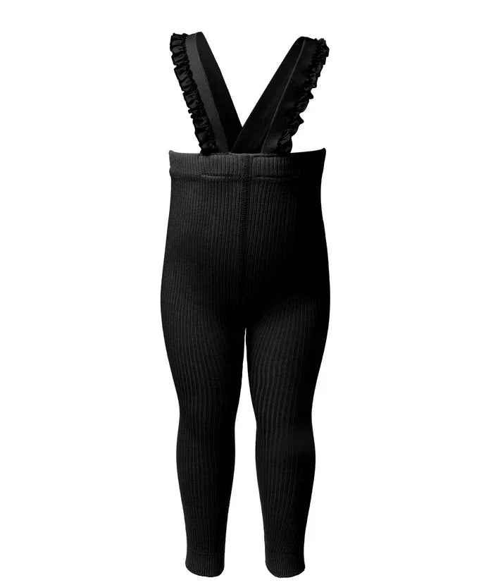 overall ribbed with ruffled suspender long - 214-bone