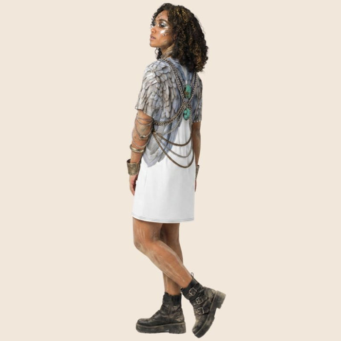 Oversized White T Shirt Dress | Graphic Wings