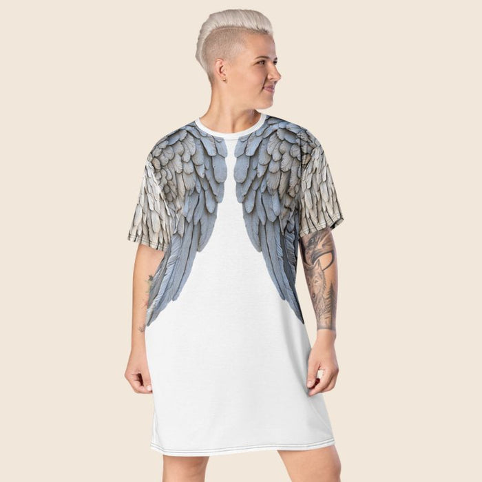 Oversized White T Shirt Dress | Graphic Wings