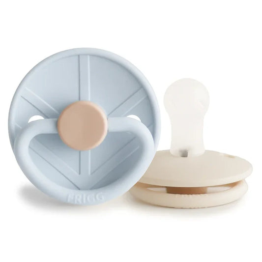 pacifier 2pk viking silicone  - blue/cream