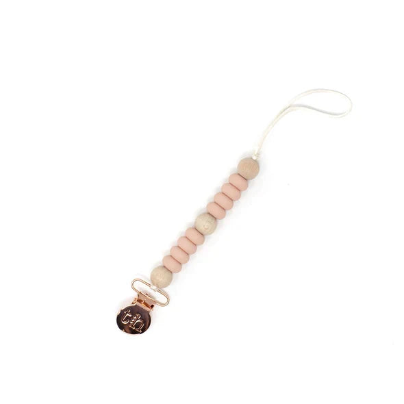 pacifier clip le petite crew and toy clip with bpa free silicone - dusty rose-04