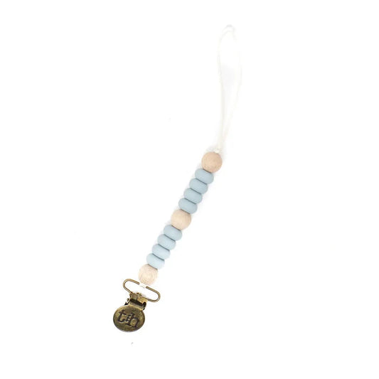 pacifier clip le petite crew and toy clip with bpa free silicone - slate-01