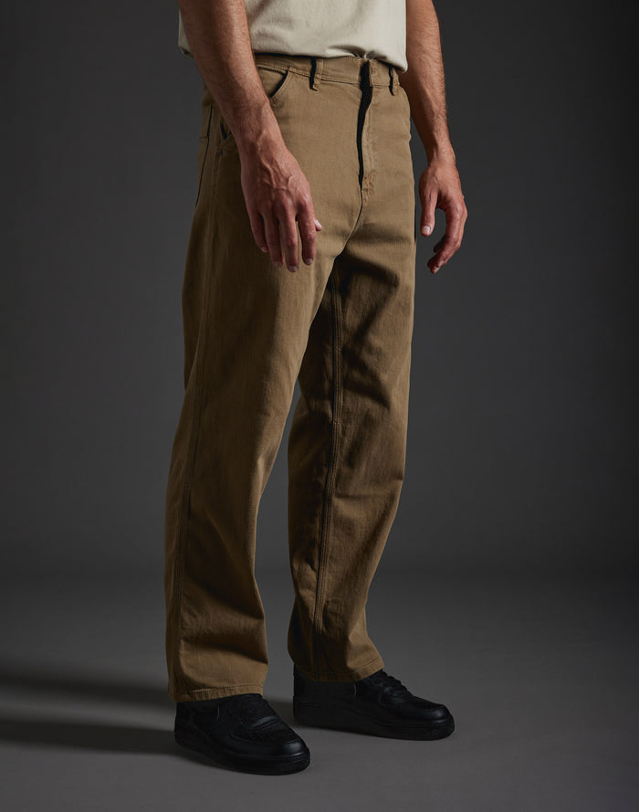 pantalon baggy taupe PULLIN en coton