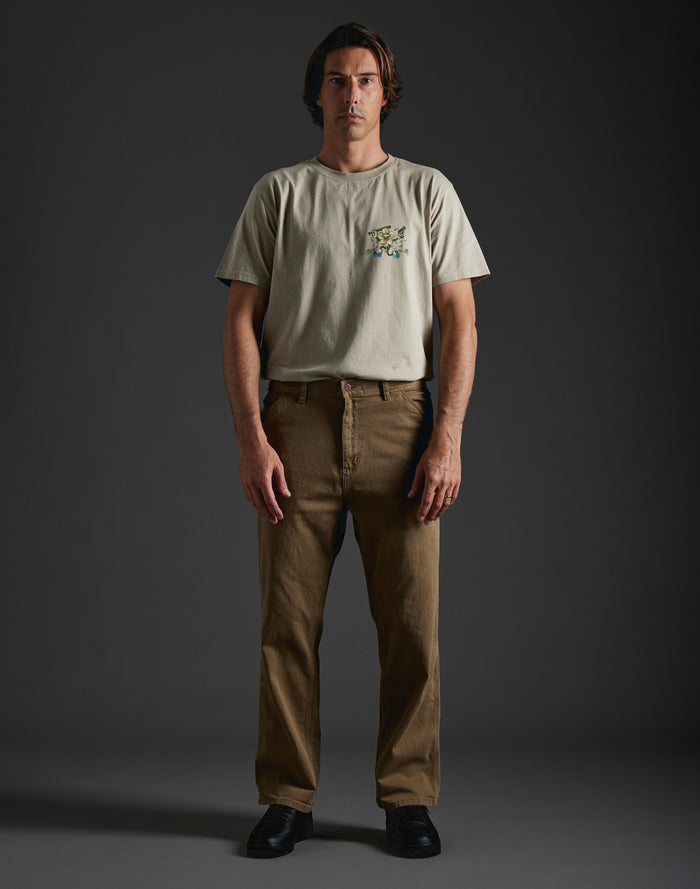 pantalon baggy taupe PULLIN en coton