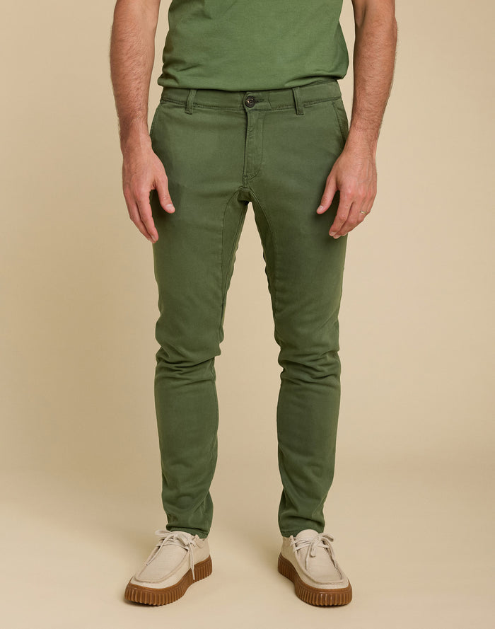 pantalon chino bronze PULLIN en tencel