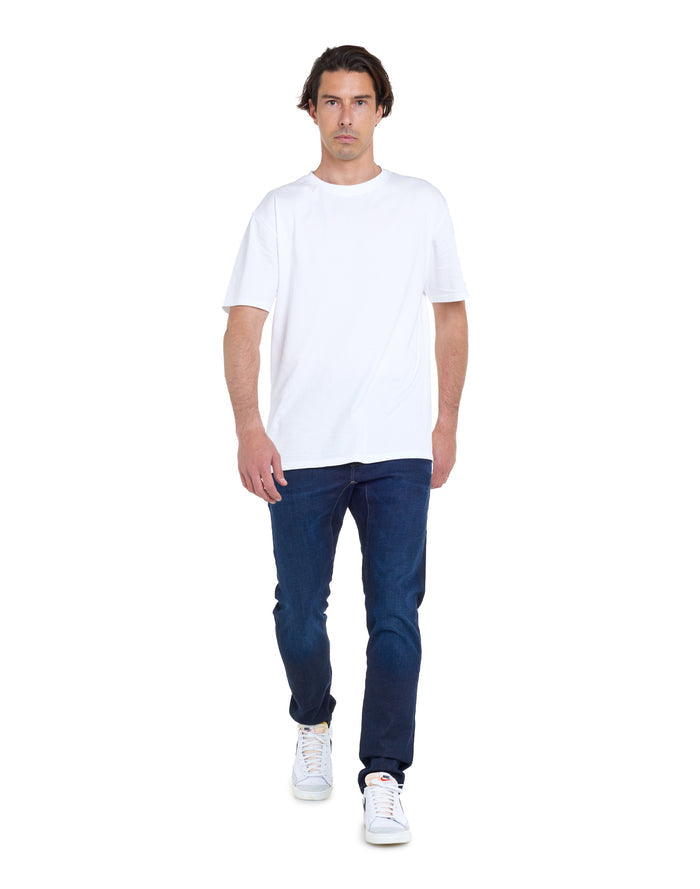 pantalon straight petrol PULLIN en coton