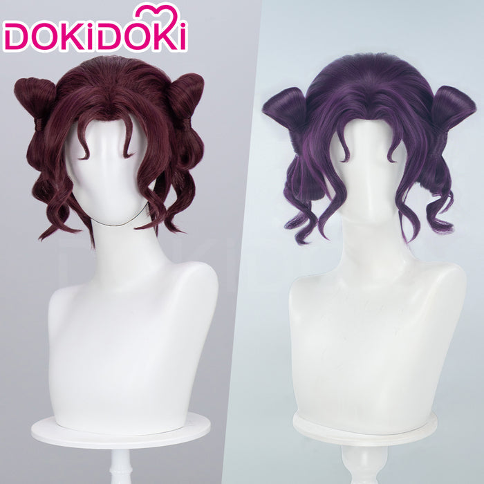 【Partially Ready For Ship】DokiDoki Anime The Apothecary Diaries Cosplay Shisui Wig Short Curly Dark Red Hair Purple Hair