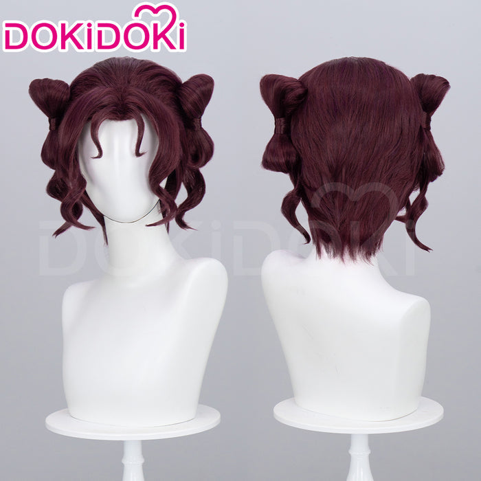 【Partially Ready For Ship】DokiDoki Anime The Apothecary Diaries Cosplay Shisui Wig Short Curly Dark Red Hair Purple Hair