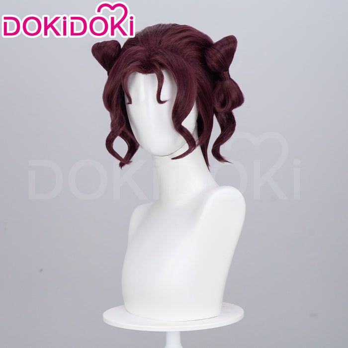 【Partially Ready For Ship】DokiDoki Anime The Apothecary Diaries Cosplay Shisui Wig Short Curly Dark Red Hair Purple Hair