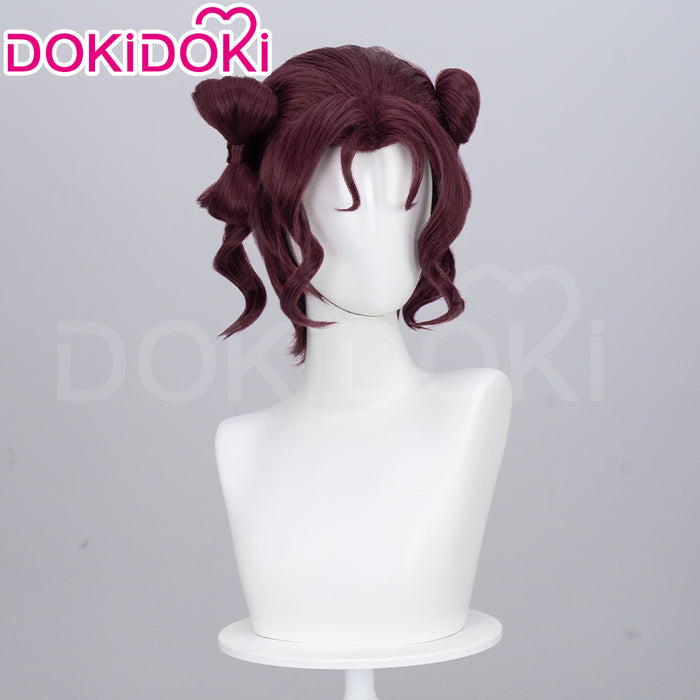 【Partially Ready For Ship】DokiDoki Anime The Apothecary Diaries Cosplay Shisui Wig Short Curly Dark Red Hair Purple Hair